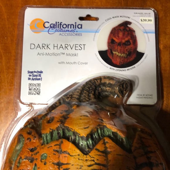 Dark Harvest Halloween Mask! New! - Picture 3 of 6